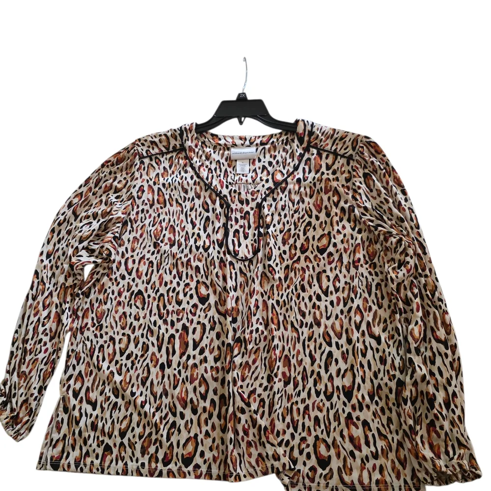 Alfred Dunner Women's Leopard Print Blouse - Picture 7 of 8